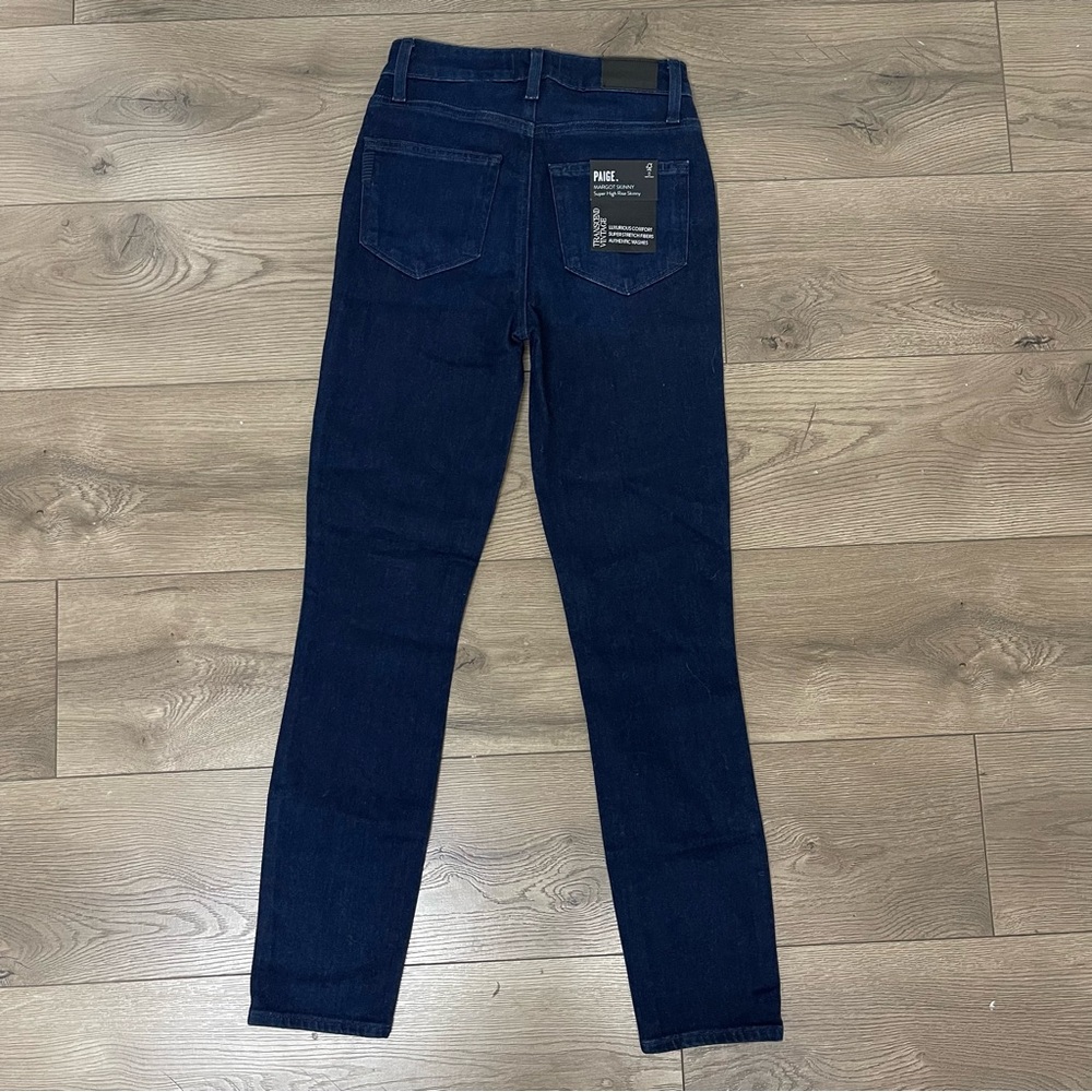 Paige Dark Blue Margot Skinny Jeans 24 - Picture 8 of 8